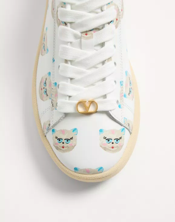 Valentino Royco Sneaker In Nappa Calfskin With Le Chat De La Maison Motif - Image 3